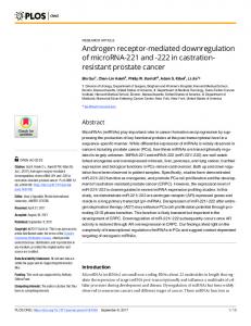 Androgen receptor-mediated downregulation of ... - Semantic Scholar