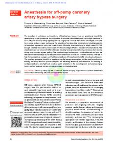 Anesthesia for off-pump coronary artery bypass surgery