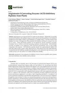 Angiotensin-I-Converting Enzyme (ACE)-Inhibitory Peptides ... - MDPI