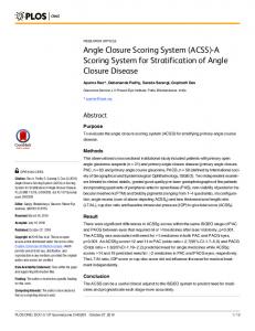 Angle Closure Scoring System (ACSS)-A Scoring ...