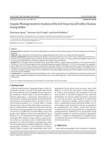 Angular Photogrammetric Analysis of the Soft Tissue Facial Profile of ...