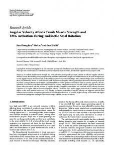 Angular Velocity Affects Trunk Muscle Strength and EMG Activation ...