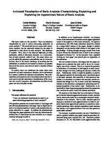 Animated Visualisation of Static Analysis - Semantic Scholar