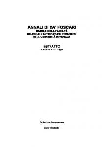 annali di ca' foscari