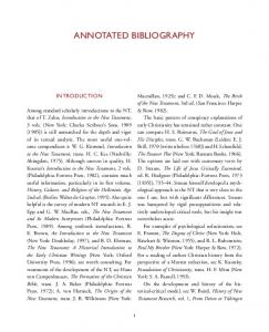 ANNOTATED BIBLIOGRAPHY - Fortress Press