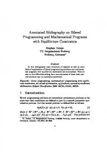 Annotated Bibliography on Bilevel Programming and Mathematical ...