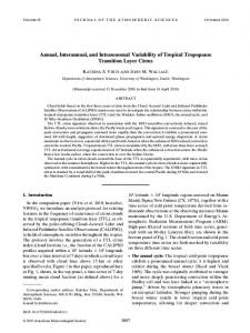 Annual, Interannual, and Intraseasonal Variability of Tropical ...