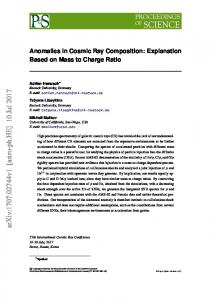 Anomalies in Cosmic Ray Composition: Explanation Based on Mass