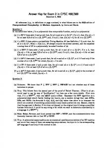 Answer Key for Exam 2 in CPSC 468/568 - Zoo