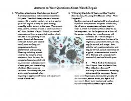 Answers to Your Questions About Watch Repair Answers to Your ...