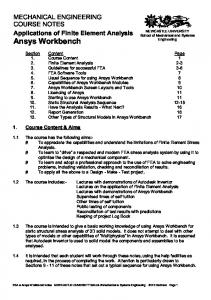 Ansys Workbench V11 Notes