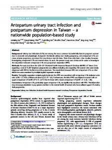 Antepartum urinary tract infection and postpartum depression in Taiwan