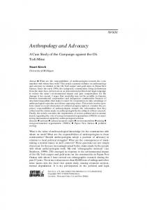 Anthropology and Advocacy - SAGE Journals - Sage Publications