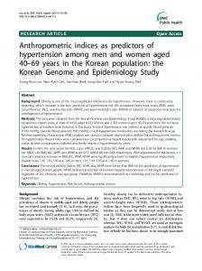 Anthropometric indices as predictors of hypertension ... - CiteSeerX