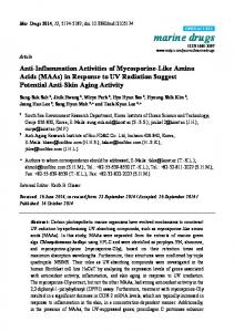 Anti-Inflammation Activities of Mycosporine-Like Amino Acids ... - MDPI