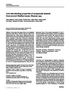 Anti-microfouling properties of compounds isolated