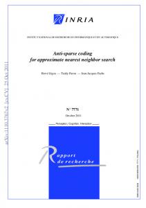 Anti-sparse coding for approximate nearest neighbor search