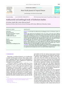 Antibacterial and antifungal study of Cichorium