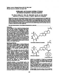 Antibacterial and Cytotoxic Activities of Extracts and Isolated