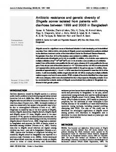 Antibiotic resistance and genetic diversity of Shigella sonnei isolated