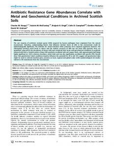 Antibiotic Resistance Gene Abundances Correlate with ... - CiteSeerX