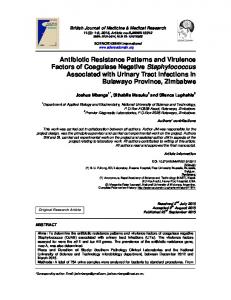 Antibiotic Resistance Patterns and Virulence ... - Journal Repository