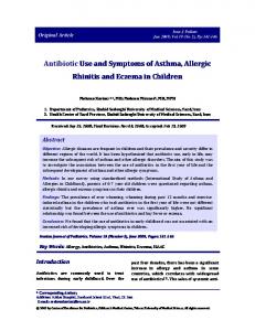 Antibiotic Use and Symptoms of Asthma, Allergic Rhinitis and Eczema ...