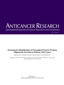 ANTICANCER RESEARCH