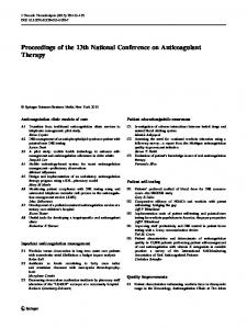 Anticoagulation clinic models of care