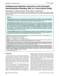 Antidepressant-Warfarin Interaction and Associated ... - ScienceOpen