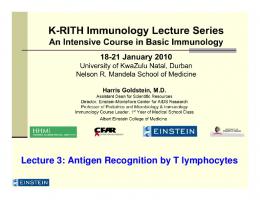 Antigen Recognition by T lymphocytes