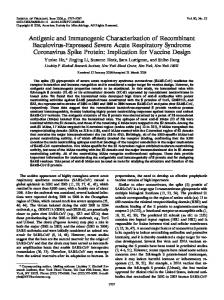 Antigenic and Immunogenic Characterization of ... - Journal of Virology