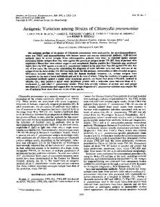 Antigenic Variation among Strains of Chlamydia pneumoniae