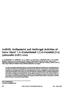 AntiHIV, Antibacterial and Antifungal Activities of , Antibacterial and ...