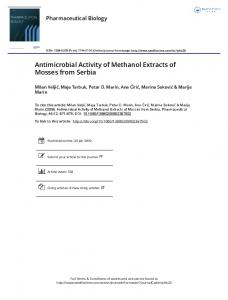 Antimicrobial Activity of Methanol Extracts of Mosses