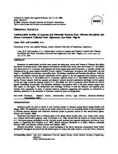 antimicrobial activity of selected plants from