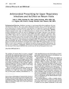 Antimicrobial Prescribing for Upper Respiratory Infections ... - CiteSeerX