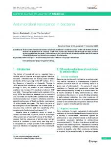 Antimicrobial resistance in bacteria - Springer Link