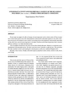 ANTIOXIDANT ACTIVITY AND POLYPHENOLIC