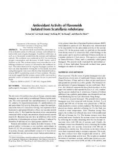 Antioxidant Activity of Flavonoids Isolated from Scutellaria rehderiana