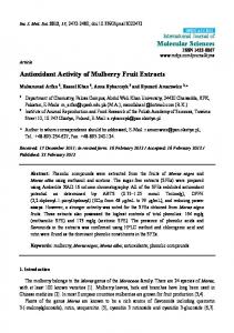 Antioxidant Activity of Mulberry Fruit Extracts - MDPI