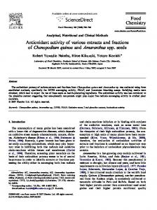 Antioxidant activity of various extracts and fractions of ...