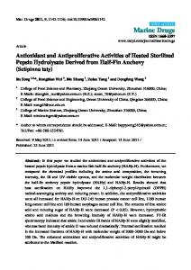 Antioxidant and Antiproliferative Activities of