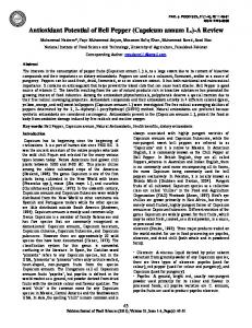 Antioxidant Potential of Bell Pepper (Capsicum annum L - PSFST