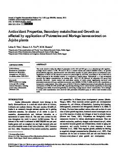 Antioxidant Properties, Secondary metabolites and ... - eJManager