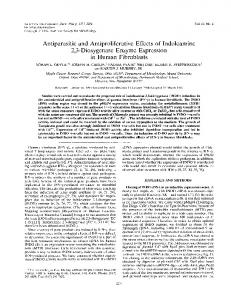 Antiparasitic and Antiproliferative Effects of Indoleamine 2,3 ...