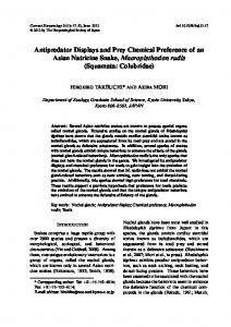 Antipredator Displays and Prey Chemical Preference of an ... - BioOne