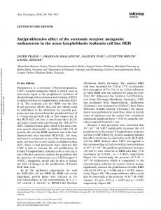 Antiproliferative effect of the serotonin receptor ...