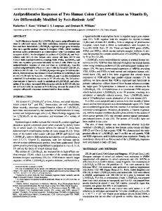 Antiproliferative Responses of Two Human Colon Cancer Cell Lines to ...