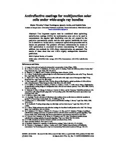 Antireflective coatings for multijunction solar cells ... - OSA Publishing